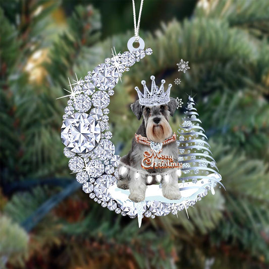 Schnauzer Diamond Moon Merry Christmas Ornament Christmas Gifts - Best gifts your whole family