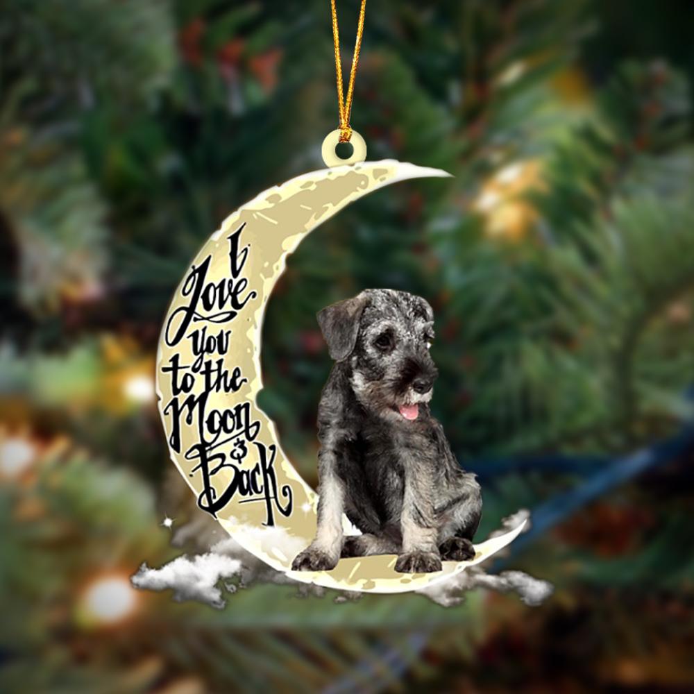 Schnauzer I Love You To The Moon And Back Hanging Ornament Dog Ornament, Car Ornament, Christmas Ornament - Best gifts your whole family