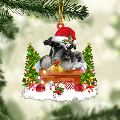 Schnauzer In The Chimney Hanging Ornament Dog Christmas Ornament - Best gifts your whole family