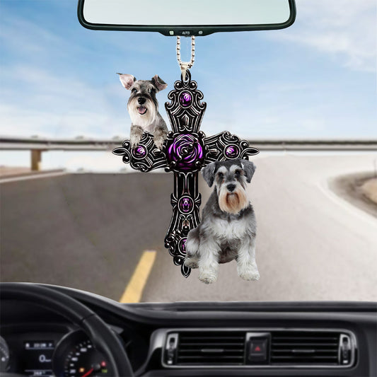 Schnauzer Pray For God Car Hanging Ornament Dog Lover Ornament Godmerc - Best gifts your whole family