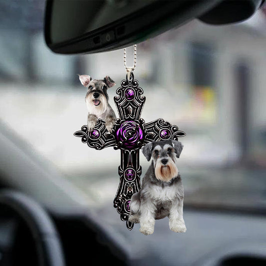 Schnauzer Pray For God Car Hanging Ornament Dog Lover Ornament Godmerc - Best gifts your whole family