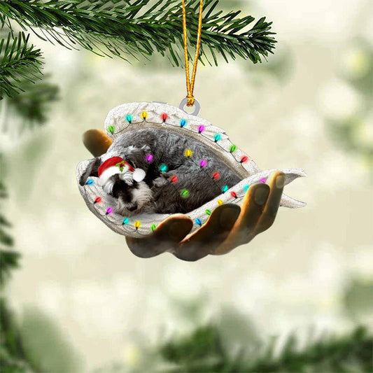 Schnauzer Sleeping Angel In God Hand Christmas Ornament Godmerch Ornament - Best gifts your whole family
