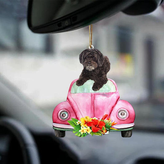 Schnoodle-Pink Hippie Car-Two Sided Ornament - Best gifts your whole family