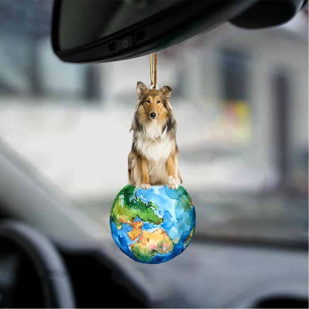 Scotch Collie-Around My Dog-Two Sided Ornament - Best gifts your whole family