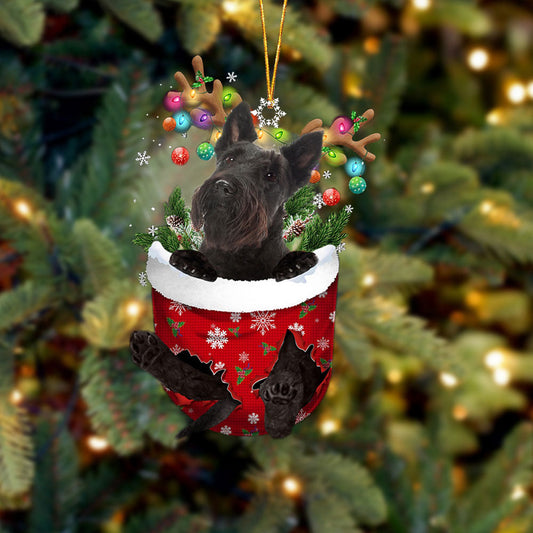 Scottish Terrier In Snow Pocket Christmas Ornament Flat Acrylic Dog Ornament - Best gifts your whole family