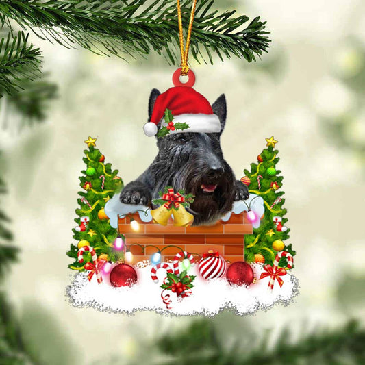 Scottish Terrier In The Chimney Hanging Ornament Dog Christmas Ornament - Best gifts your whole family