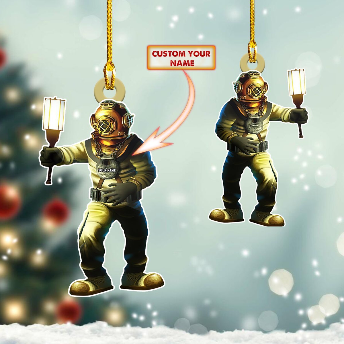 Scuba Diving Ornament - Scuba Diving Gift Scuba Diver Gift - 79 - QB95 Car Ornament - Best gifts your whole family