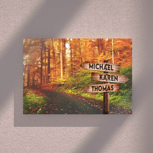 Autumn Forest - Street Signs Canvas