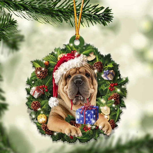 Shar Pei and Christmas gift for her gift for him gift for Shar Pei lover ornament, Christmas Ornament - Best gifts your whole family