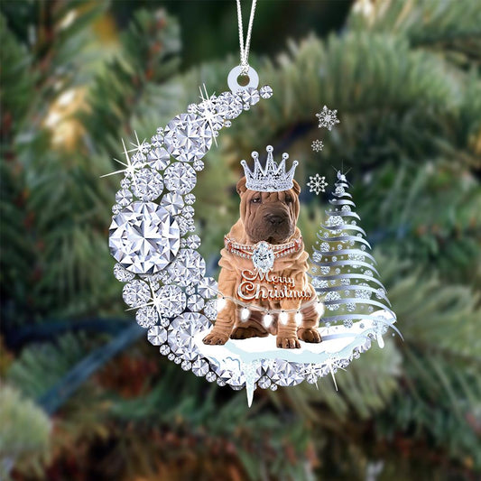 Shar Pei Diamond Moon Merry Christmas Ornament Christmas Tree Hanging Ornament - Best gifts your whole family