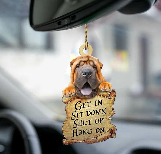 Shar Pei Get In Two Sided Ornament, Dog Interior Ornaments For Cars - Best gifts your whole family
