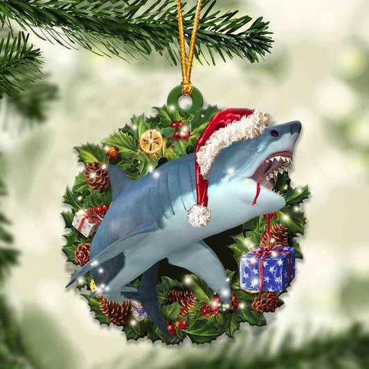 Shark and Christmas gift for her gift for him gift for Shark lover ornament, Christmas Ornament, Car Ornament - Best gifts your whole family
