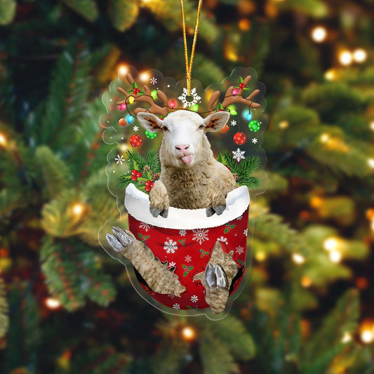 Sheep In Pocket Acrylic Ornament, Farm Christmas Ornament - Best gifts your whole family