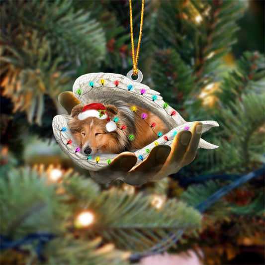 Sheltie Sleeping Angel In God Hand Christmas Ornament Godmerch Ornament - Best gifts your whole family