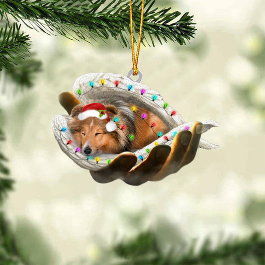 Sheltie Sleeping Angel In God Hand Christmas Ornament Godmerch Ornament - Best gifts your whole family