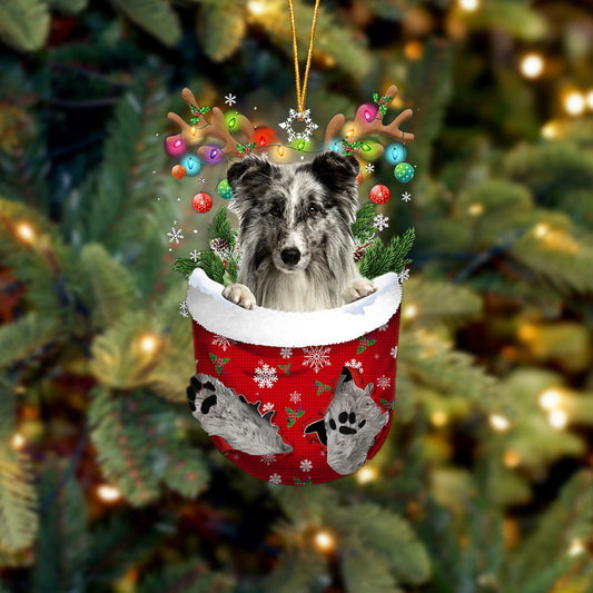 Shetland Sheepdog 1 In Snow Pocket Christmas Ornament Flat Acrylic Dog Ornament - Best gifts your whole family
