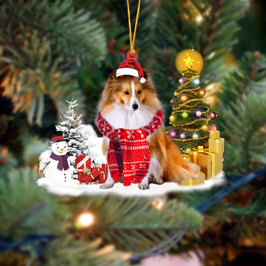Shetland Sheepdog Christmas Ornament Christmas Tree Hanging Acrylic Ornament Gift - Best gifts your whole family