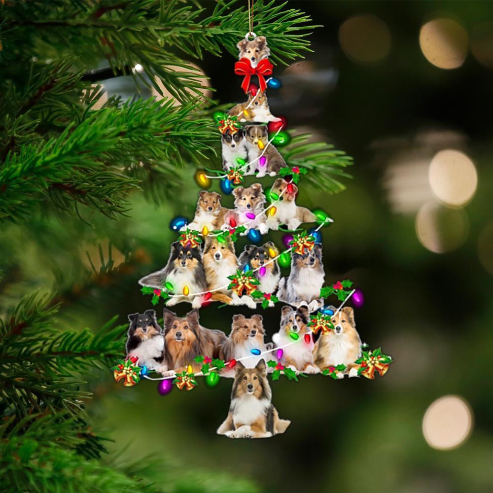 Shetland Sheepdog-Christmas Tree Lights-Two Sided Ornament - Best gifts your whole family