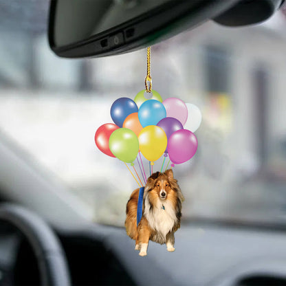 Shetland Sheepdog Fly With Bubbles Dog Hanging Ornament Dog Ornament Godmerc - Best gifts your whole family