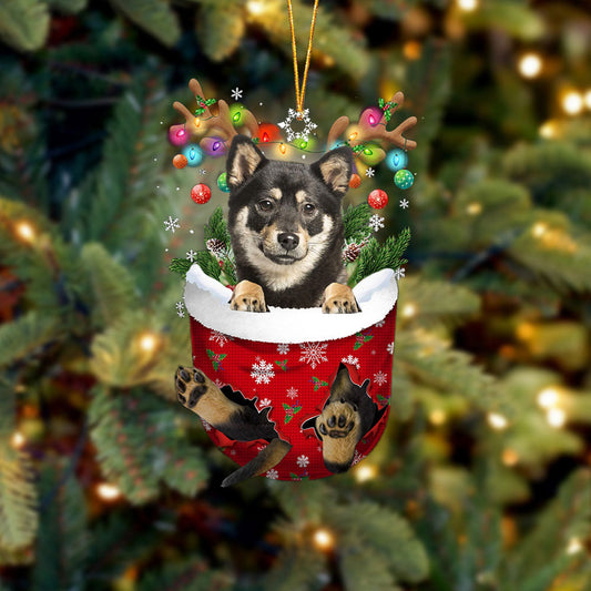 Shiba Inu 3 In Snow Pocket Christmas Ornament Flat Acrylic Dog Ornament - Best gifts your whole family