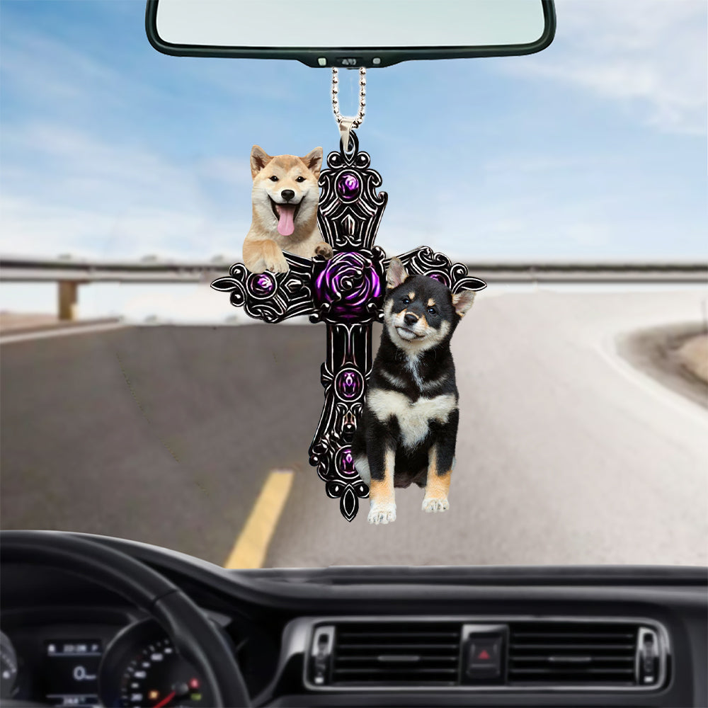 Shiba Inu Pray For God Car Hanging Ornament Dog Pray For God Ornament Godmerc - Best gifts your whole family