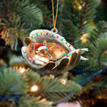 Shiba Inu Sleeping Angel In God Hand Christmas Ornament Godmerch Ornament - Best gifts your whole family
