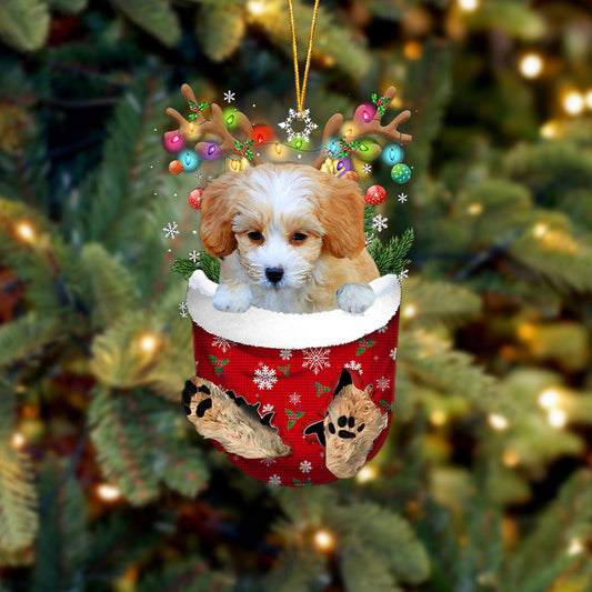 Shih Poo In Snow Pocket Christmas Ornament Flat Acrylic Dog Ornament - Best gifts your whole family
