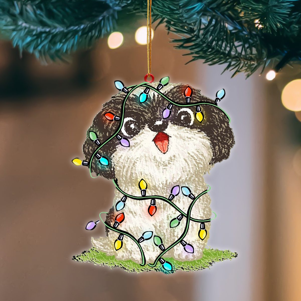 Shih Tzu Christmas Light Hanging Ornament, Animal Christmas Ornaments - Best gifts your whole family