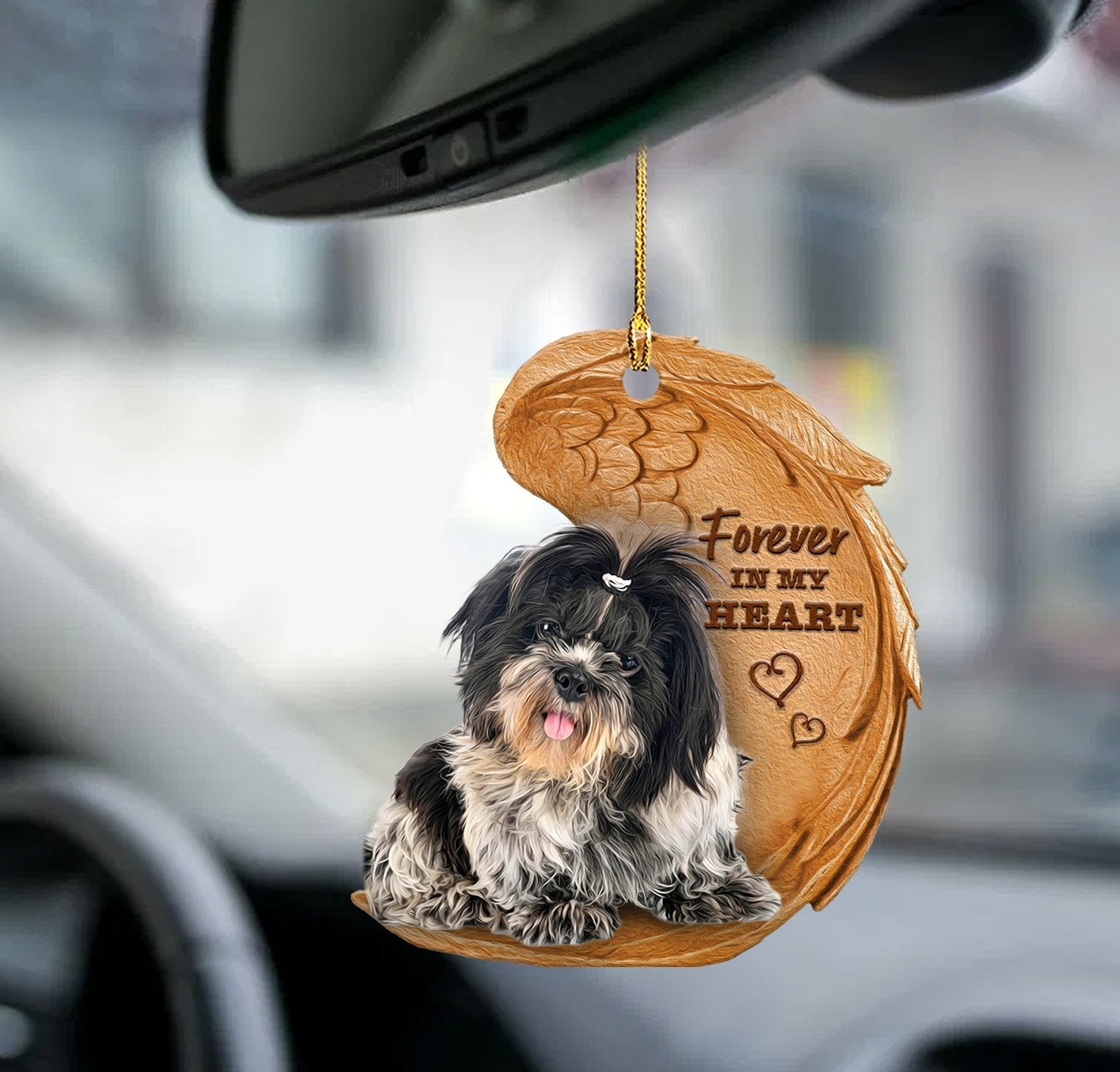 Shih Tzu Forever In My Heart Hanging Ornament-2D Effect - Best gifts your whole family