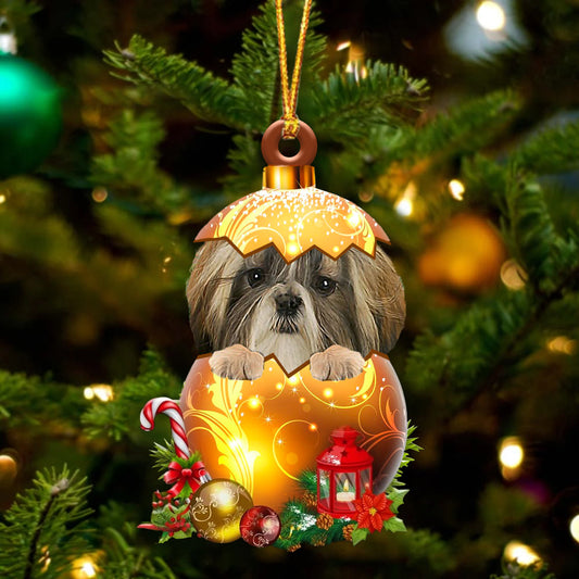 Shih Tzu. In Golden Egg Christmas Ornament - Best gifts your whole family
