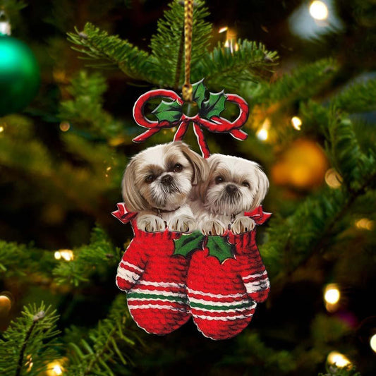 Shih Tzu Inside Your Gloves Christmas Holiday-Two Sided Ornament Christmas 2022 Ornament Gift - Best gifts your whole family