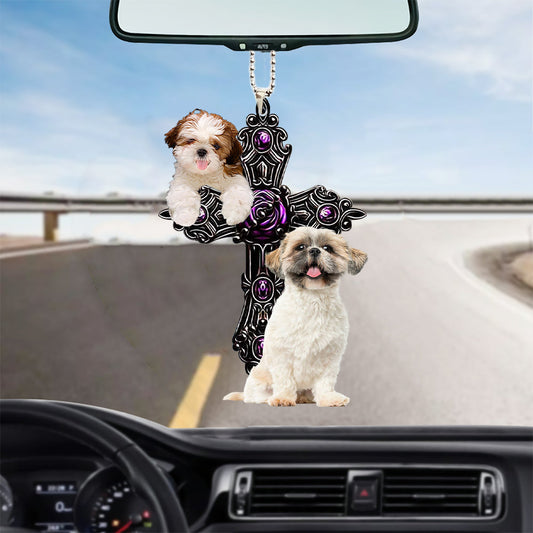 Shih Tzu Pray For God Car Hanging Ornament Dog Pray For God Auto Ornament Godmerc - Best gifts your whole family