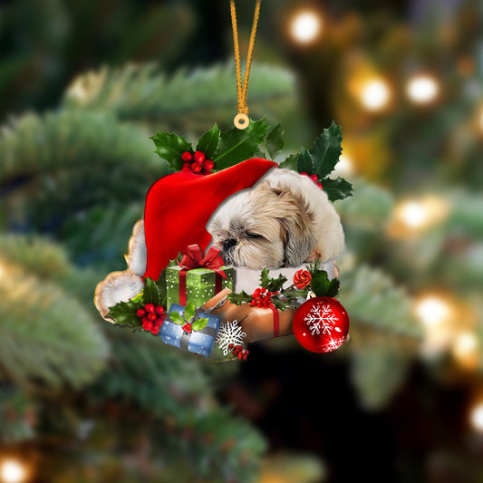 Shih Tzu-Sleeping In Hat Two Sides Ornament Dog Sleeping Ornament - Best gifts your whole family