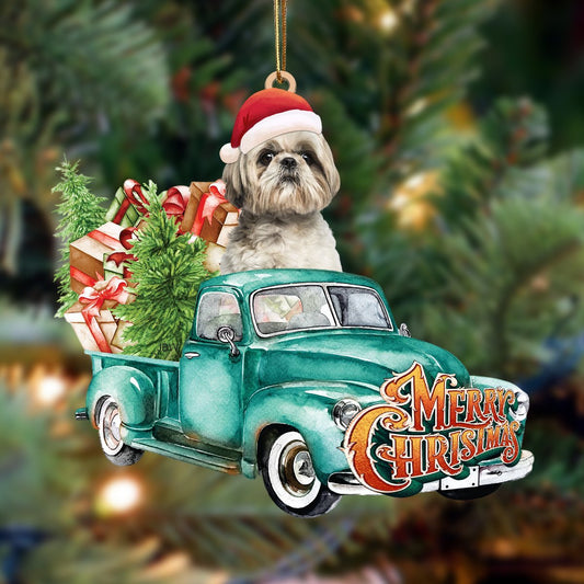 Shih Tzu2-Green Truck Hanging Ornament - Best gifts your whole family