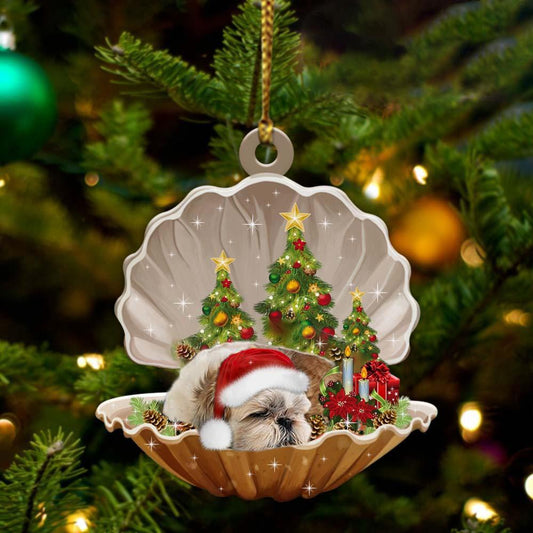 Shih Tzu3-Sleeping Pearl In Christmas Two Sided Ornament - Best gifts your whole family