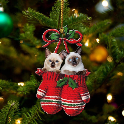 Siamese Inside Your Gloves Christmas Holiday-Two Sided Ornament Christmas 2022 Ornament Gift - Best gifts your whole family
