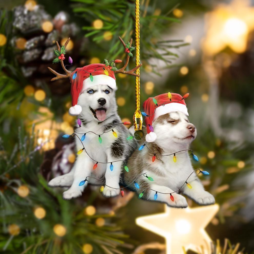 Siberian Husky Christmas Shape Ornament - Best gifts your whole family
