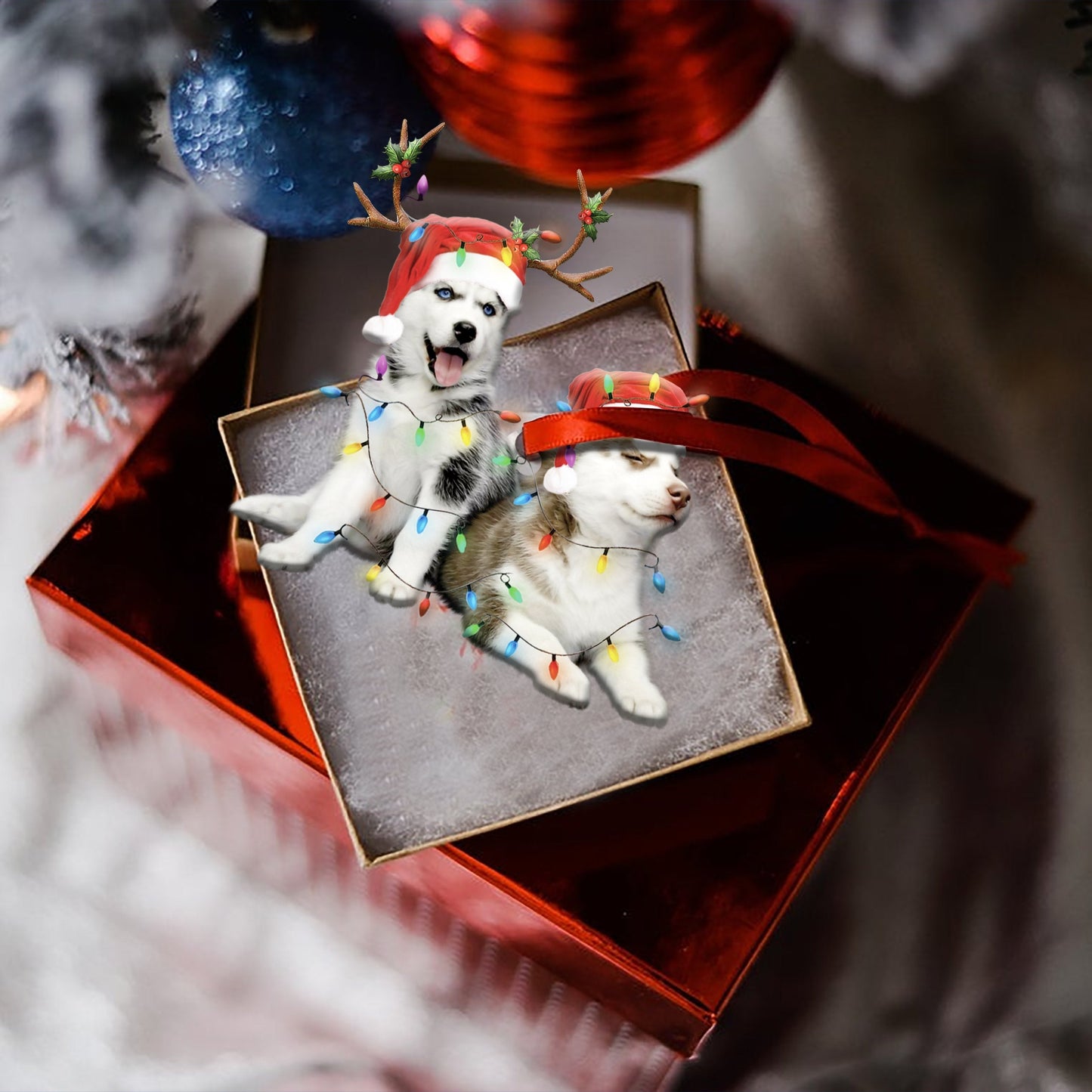 Siberian Husky Christmas Shape Ornamentf - Best gifts your whole family