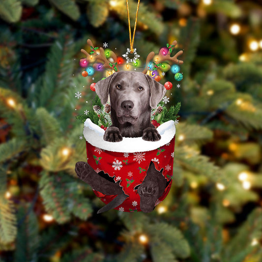 SILVER Labrador In Snow Pocket Christmas Ornament Flat Acrylic Dog Ornament - Best gifts your whole family