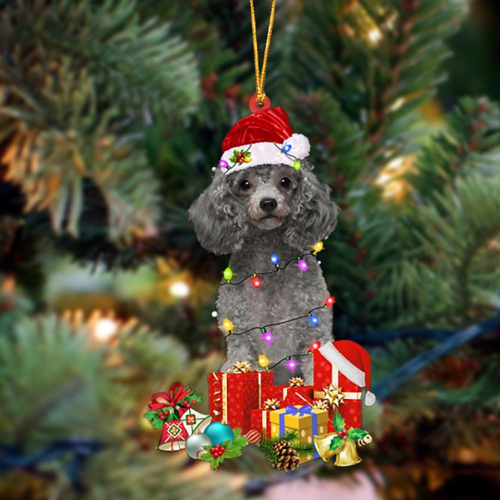 Silver Miniature Poodle-Dog Be Christmas Tree Hanging Ornament - Best gifts your whole family