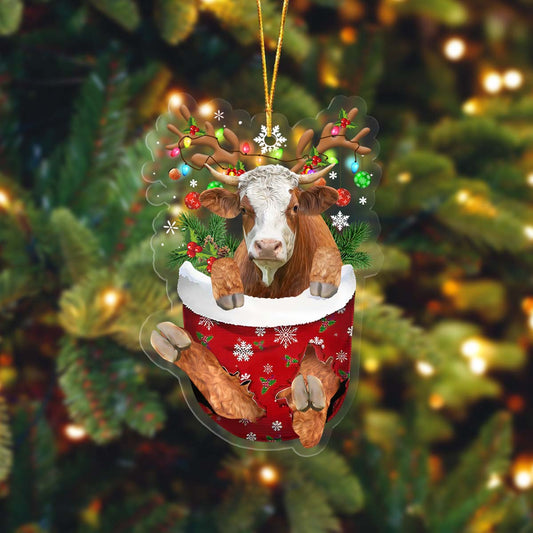 Simmental In Pocket Acrylic Ornament, Farm Christmas Ornament - Best gifts your whole family