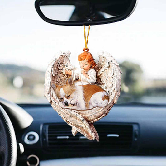 Sleeping Chihuahua Protected By Angel Car Hanging Ornament Love Dog Ornaments - Best gifts your whole family