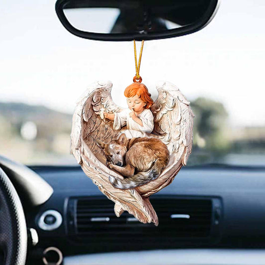 Sleeping Heeler Protected By Angel Car Hanging Ornament - Best gifts your whole family