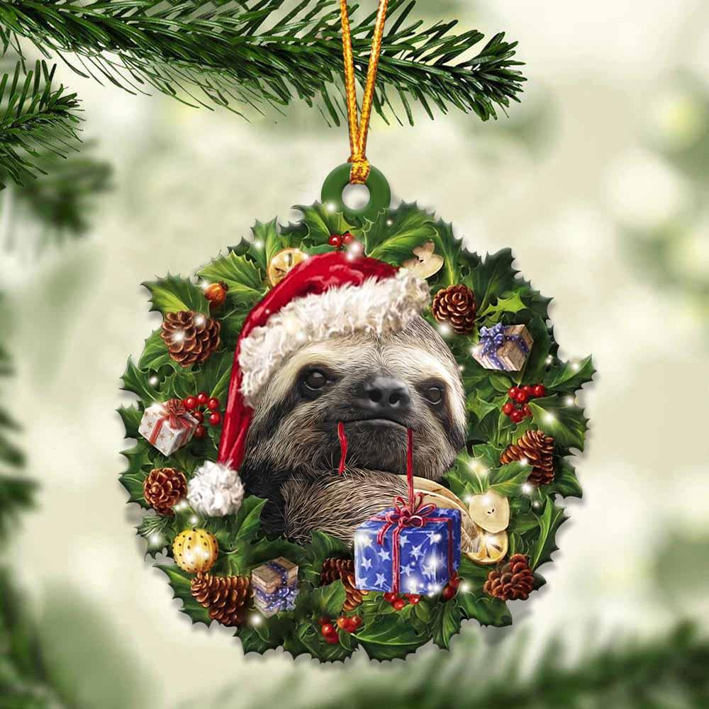 Sloth and Christmas gift for her gift for him gift for Sloth lover ornament, Christmas Ornament, Car Ornament - Best gifts your whole family