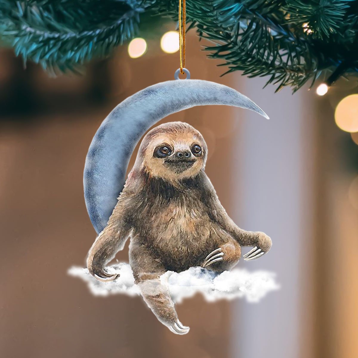 Sloth Blue Moon Hanging Ornament Christmas Tree Ornament Godmerc - Best gifts your whole family