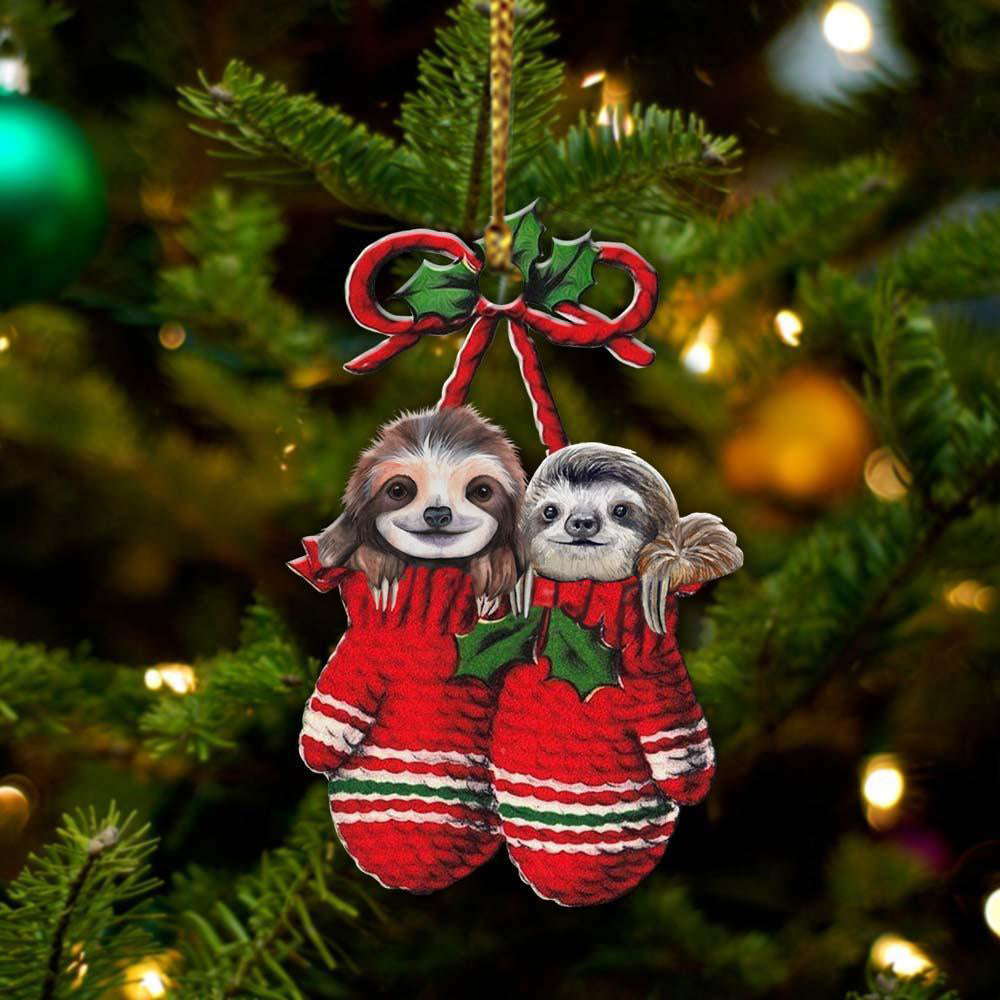 Sloth Inside Your Gloves Christmas Holiday-Two Sided Ornament Christmas 2022 Ornament Gift - Best gifts your whole family