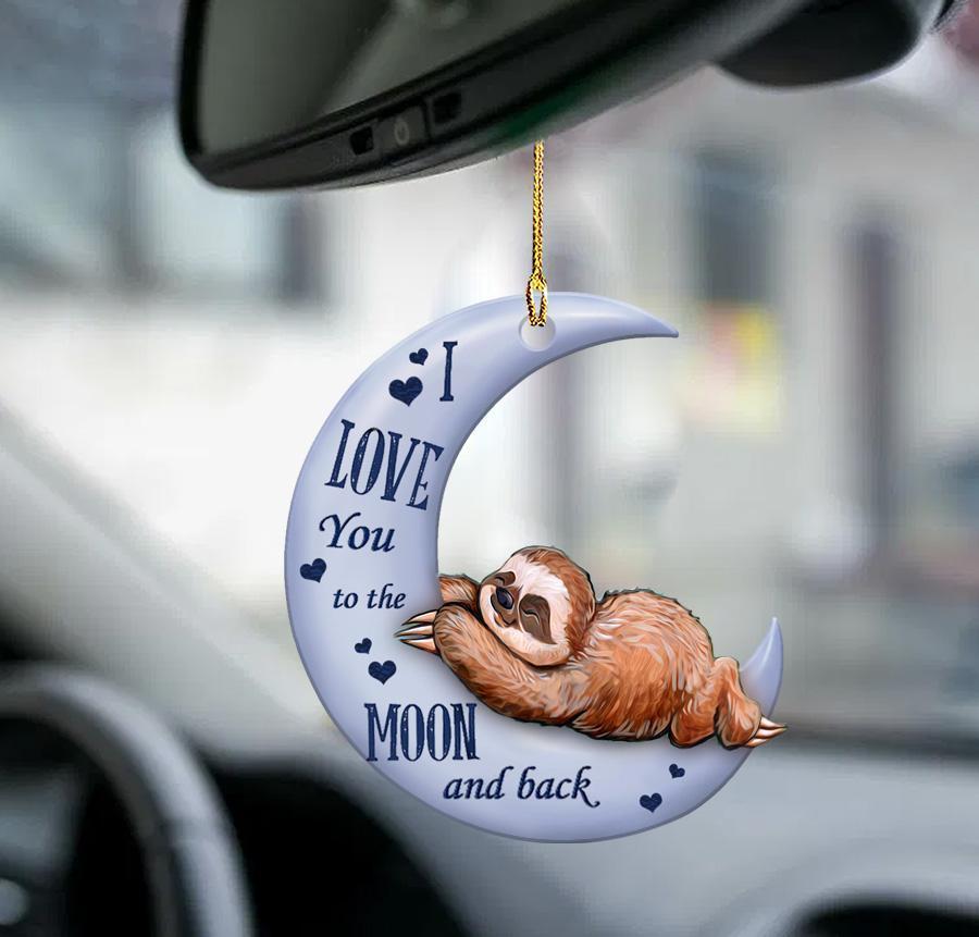 Sloth Moon Back Sloth Lover Two Sided Ornament - Best gifts your whole family