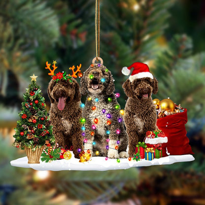 Spanish Water Dog-Christmas Dog Friends Hanging Ornament - Best gifts your whole family