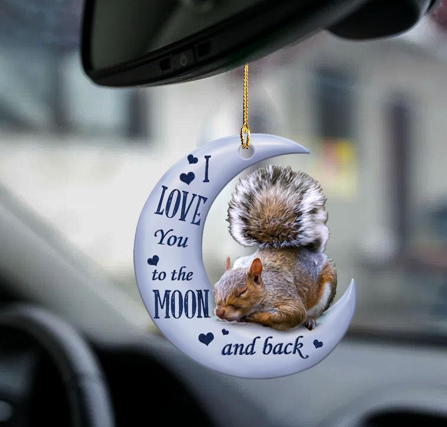 Squirrel Moon Back Gift For Squirrel Lover Two Sided Ornament - Best gifts your whole family