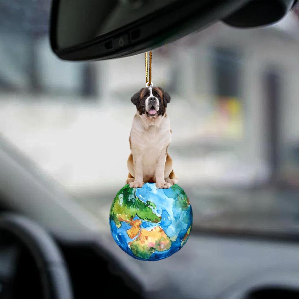 St Bernard-Around My Dog-Two Sided Ornament - Best gifts your whole family